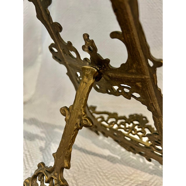 Mid 20th Century Victorian Style Cast Brass 15.5” Table Top Easel or Book Stand For Sale In New Orleans - Image 6 of 11