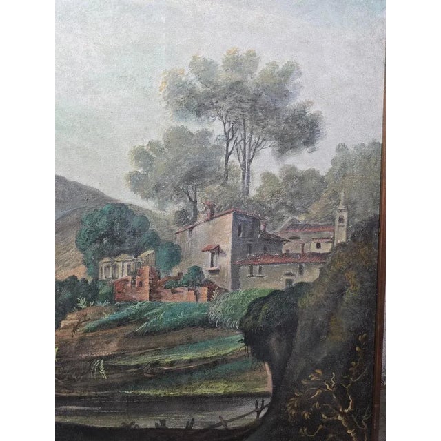 Italian Artist, Pastoral Scene, 19th Century, Oil on Canvas For Sale - Image 11 of 14