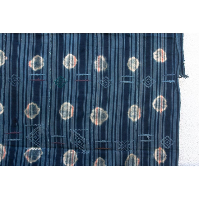 Vintage Baoule African "Lagoon Mirage" Ikat Throw For Sale - Image 4 of 6