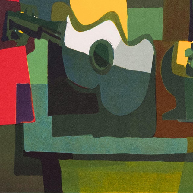 Paper 'Still Life With Guitar' by Marcel Mouly, 1989, Musee Moderne, Paris, Salon D'Automne, New York Museum of Modern Art, Los Angeles County Museum of Art For Sale - Image 7 of 11