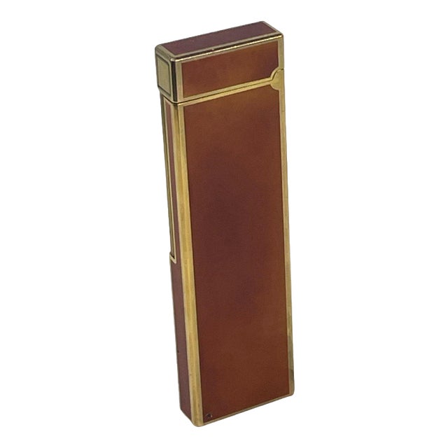 Vintage Chinese Lacquer Table Lighter from S.T. Dupont For Sale