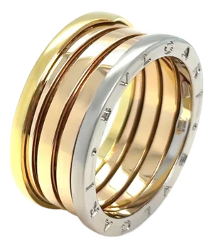 Bvlgari 18ct White, Rose & Yellow Gold B.Zero1 4 Band Ring 14g, Size 11.5