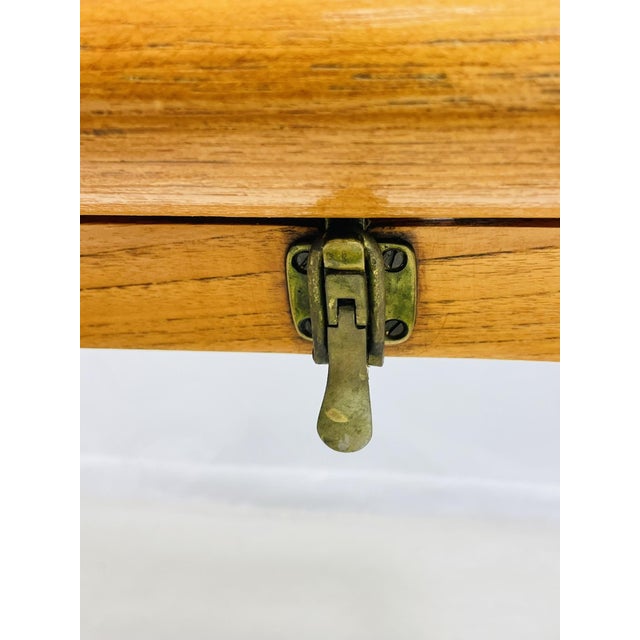 Vintage Folding Teak Slatted Stool by Summit Furniture, Outdoor or Indoor Seat For Sale - Image 9 of 16