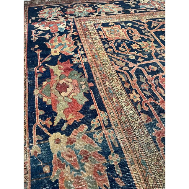 Persian Antique Ferahan Sarouk Rug 10.6 X 13.9 For Sale - Image 3 of 10