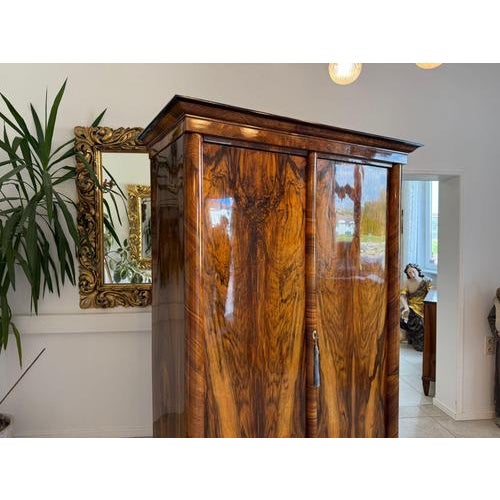 Antique Biedermeier Wardrobe or Hall Cupboard For Sale - Image 5 of 12
