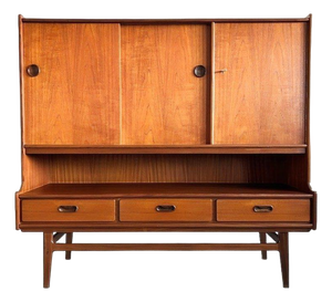 Mid-Century Modern Danish Highboard Cabinet in Teak by Van Teeffelen Wébé, 1960s