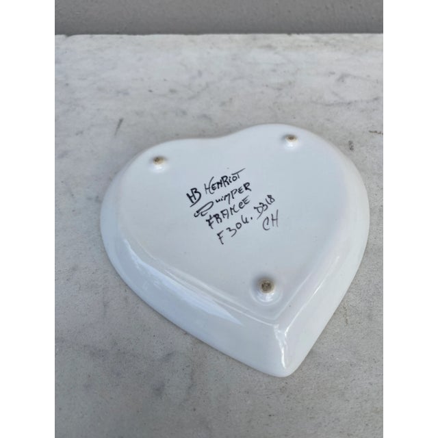 French Miniature Quimper Heart Plate Circa 1950 For Sale In Austin - Image 6 of 7