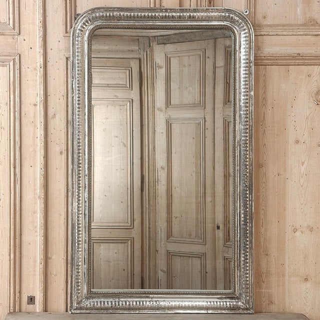 19th Century French Louis Philippe Silver Mirror For Sale - Image 4 of 14