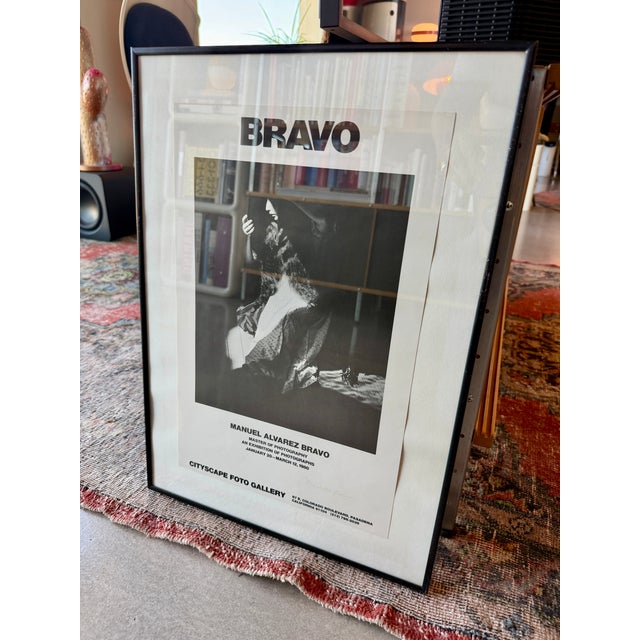 Black Vintage 1980 Manuel Alvarez Bravo Hand Signed Photography Exhibition Poster Cityscape For Sale - Image 8 of 12