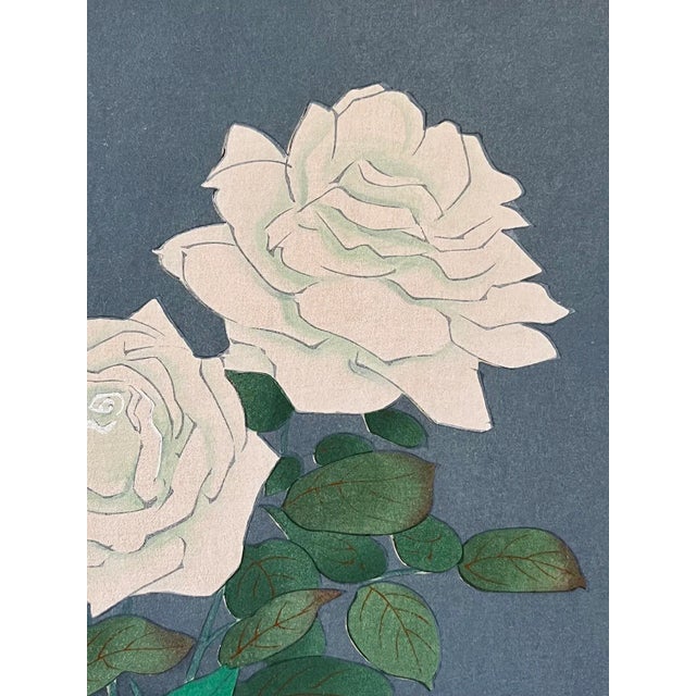 Printmaking Materials Original Vintage Japanese Woodblock Print of a Ikebana Floral Arrangement by Bakufu Ohno Circa 1950 For Sale - Image 7 of 9