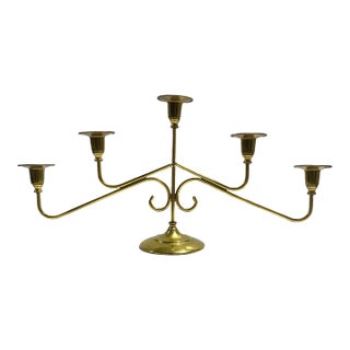 Vintage Brass Candelabra – Hollywood Regency Brass Centerpiece For Sale