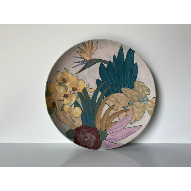 Diana Larens " Tropicals " Hand Painted Art Pottery Plate For Sale - Image 12 of 12
