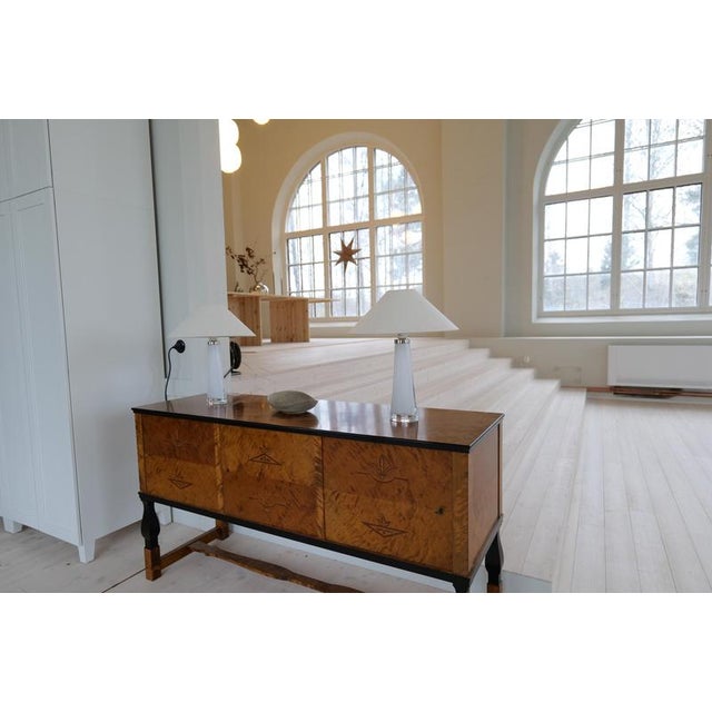 White Mid-Century Table Lamps attributed to Carl Fagerlund for Orrefors Sweden RD, 1960s, Set of 2 For Sale - Image 8 of 18