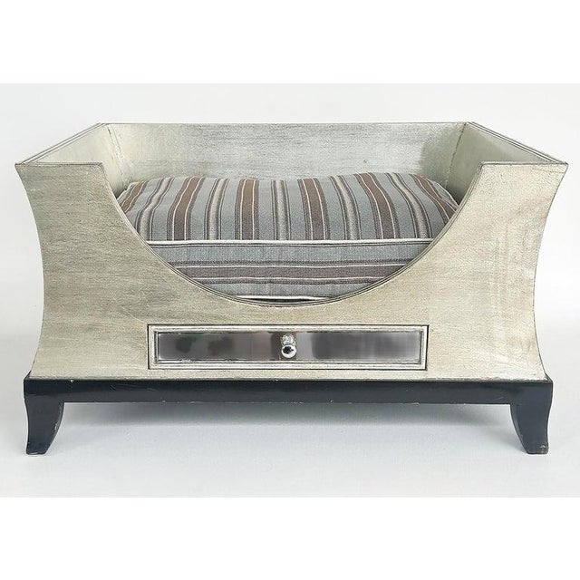 Penelope Francis Silver Leaf Dog Bed in Hollywood Regency-Style Hollywood Provenance French-Inspired Luxury A luxury...