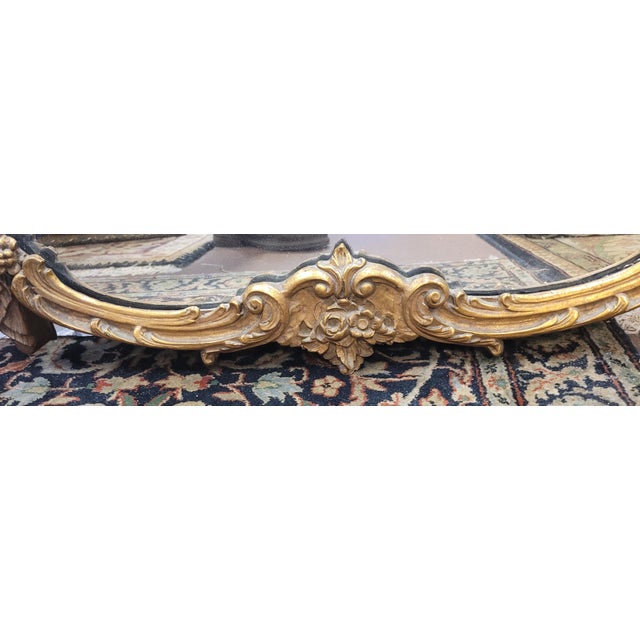 1900 - 1909 Beautiful Antique French Rococo Trumeau Mirror For Sale - Image 5 of 16