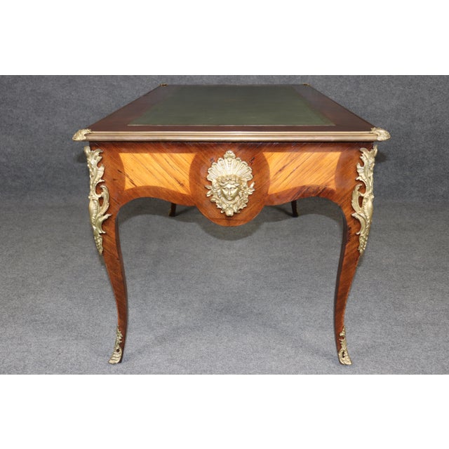 Louis XV Style Brass Mounted Leather Top Partners Desk For Sale In Philadelphia - Image 6 of 17