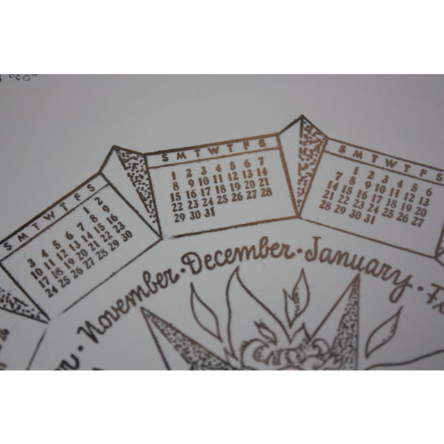 Ceramic 1968 Porcelain Collector's Plate With Hand-Painted Calendar / Decoration For Sale - Image 7 of 9