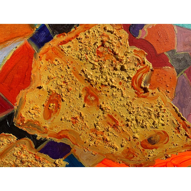 Original Abstract Painting on Canvas by Serg Graff "Cheese", Coa, Gold Frame For Sale - Image 9 of 9
