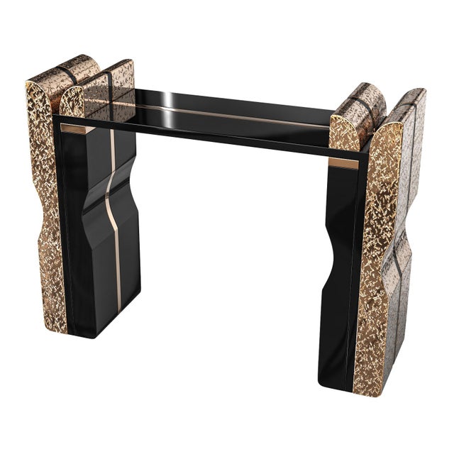 "Amendola" Console with Bronze and Stainless Steel, Handmade Bizimyer Furniture. Unmatched. Unrivalled. Designed by Hasan...