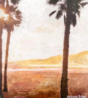 Impressionist Style Acrylic on Wood Painting, "Everything Is Golden"