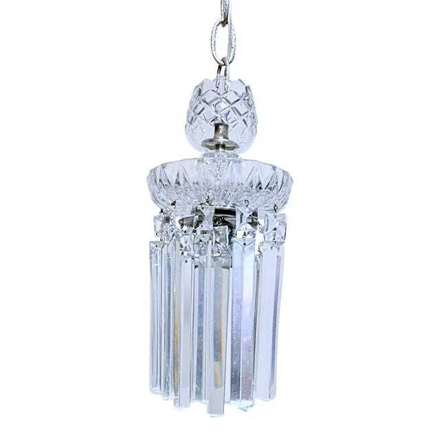 Vintage Elegant Crystal Chandelier With Colonial Crystals For Sale