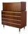 Edmond Spence Walnut Brass Two Part High Gentleman's Chest Dresser Cabinet MINT For Sale