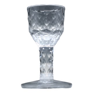 Short Wine Slice and Notch Cut Firing Glass, 1780s For Sale
