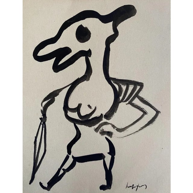 Lippy Lipshitz, Figure, Watercolor, 1960s For Sale - Image 3 of 3