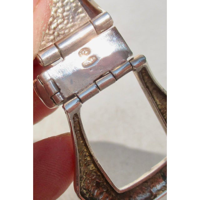 Metal 105 Arezzo Sterling and Enamel Buckle Bracelet For Sale - Image 7 of 8