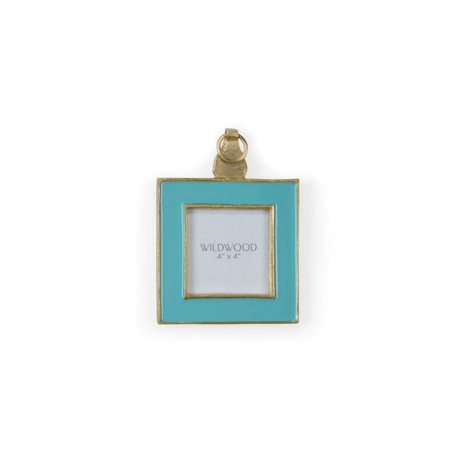 Contemporary Wildwood Aqua Enamel Wall Frame, Small For Sale - Image 3 of 3