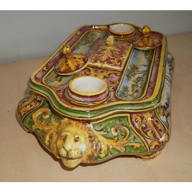 Ceramic Ceramic Inkwell from Minghetti, Bologna, 1890s For Sale - Image 7 of 13