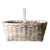 Vintage White Splint Weave Wicker Basket For Sale