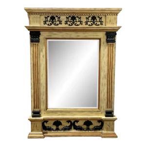 Maitland Smith Carved Wood Mirror With Iron Accents