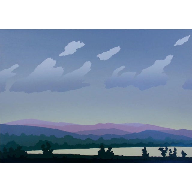 Contemporary 1980s "Summer Dusk I & II St. II" Jim Boutwell Diptych Signed and Numbered Serigraph Prints - Set of 2 For Sale - Image 3 of 12