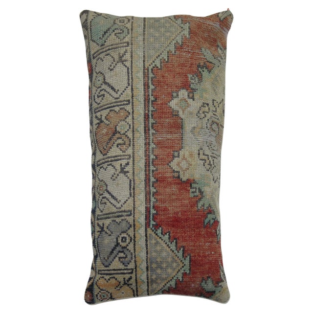 Large Pillow Made from a turkish anatolian Rug Size: 15'' x 28''.