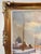 Housed within an impressive and ornate gilt wood frame, this captivating large-scale oil painting captures a serene and...