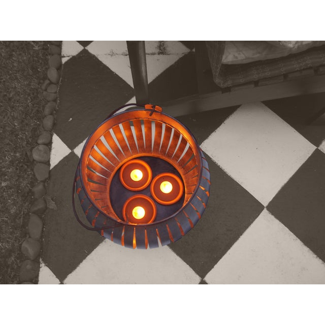 2010s Modern Asia Galvanized Iron Lantern For Sale - Image 5 of 6