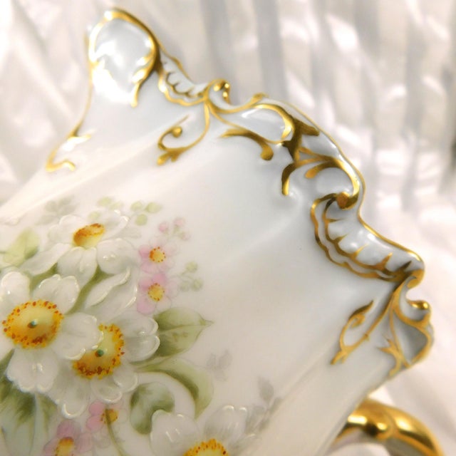 Late 18th Century White Floral Chocolate Pot Teaport Coiffe at Cie Limoges For Sale - Image 11 of 14