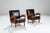 1960s Belgian Lounge Chairs in Oak with Leather Cushions, 1960s, Set of 2 For Sale - Image 5 of 17