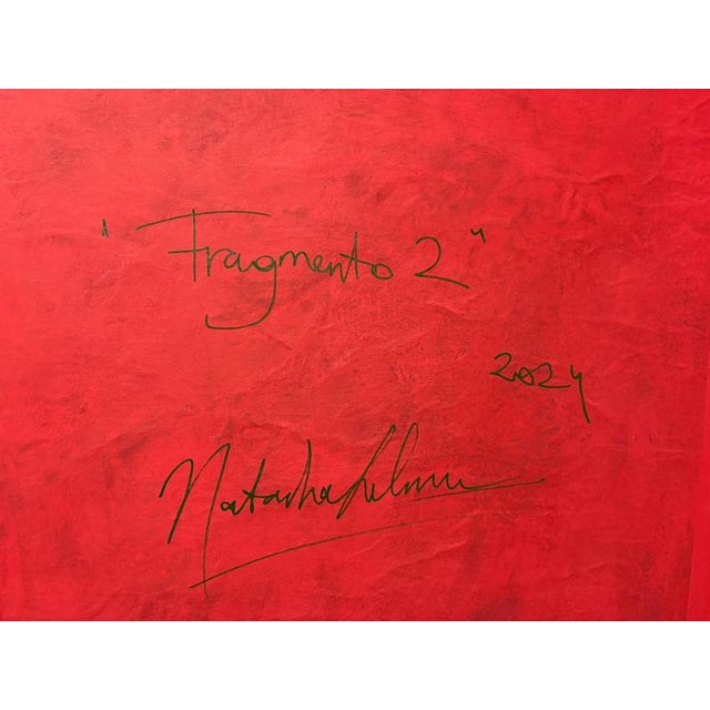 Natasha Lelenco, Fragmented Portrait with Red Surface Expansion Inspired by the Dream of Ariadne, 2023, Mixed Media For Sale - Image 11 of 12