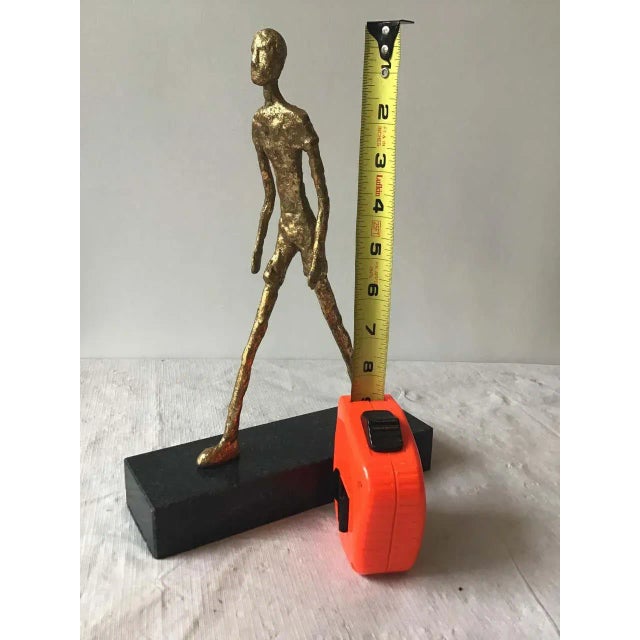 Contemporary Modern Gilt Iron Sculpture of Man For Sale - Image 4 of 11