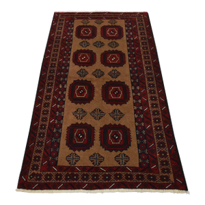Baloch Rug 3’7” X 6’2” Brown Wool Vintage Tribal Hand-Knotted Carpet