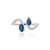 VR Jewels 14k Gold Pear & Oval Cut Blue Sapphire & Diamond Bypass Toi Et Moi Ring Size 6.5 For Sale - Image 4 of 17