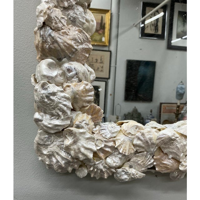 White Small Shell Frame Mirror For Sale - Image 8 of 9