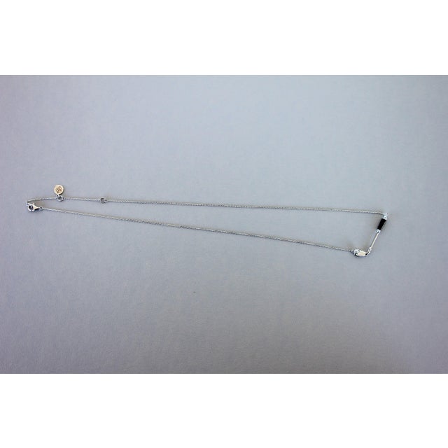 Diamond Black Onyx Golf Club Birdie Jewelry 18 Karat White Gold Charm Pendant Necklace * 18K White Gold * Black Onyx...