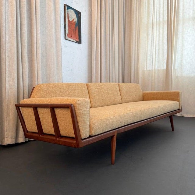 This is a highly prized, American Mid-Century Modern &nbsp;"Rail Back" sofa (Model WFS 488) designed by Mel Smilow for...