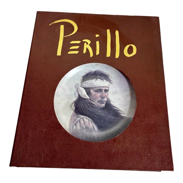 1980s Large Leather-Bound Perillo Art Portfolio Coffee Table Book For Sale