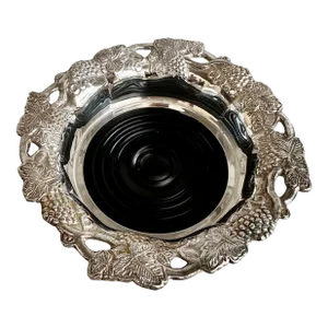 Silver Grapes Motif Bottle Coaster