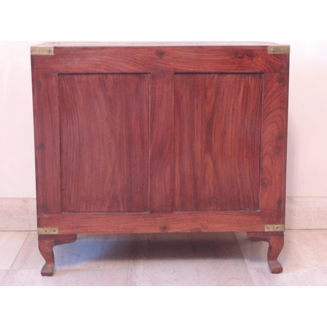 Mid 20th Century Vintage Decorative Wooden Brass Inlaid Campaign Chest For Sale - Image 12 of 12