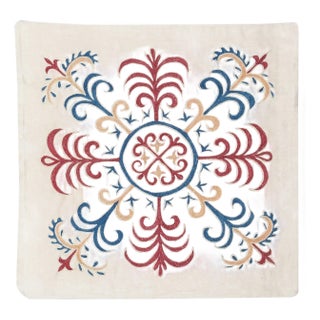 21"x21" 100% Silk Cushion Cover. Embroidered Pillow. Traditional Accent Pillow For Sale